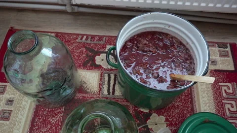 Making homemade wine Stock Footage 130388969