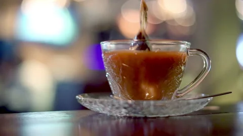 Making hot milk tea in cafe Stock Footage 60600895