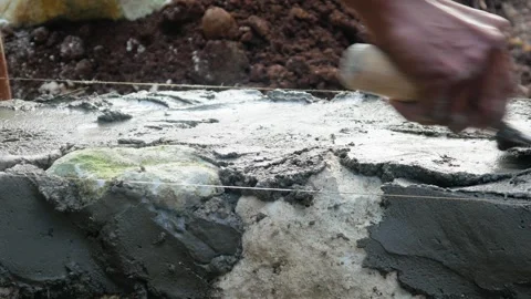 Making a house foundation Stock Footage 312127084