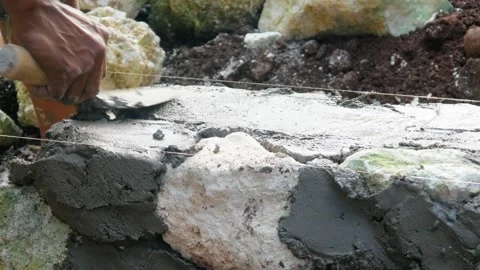 Making a house foundation Stock Footage 312127091