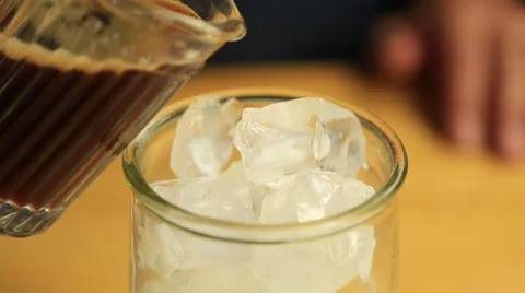 Making The Ice Coffee Latte Macchiato Stock Footage 65483838
