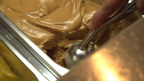 Making ice cream scoop Stock Footage 93581575