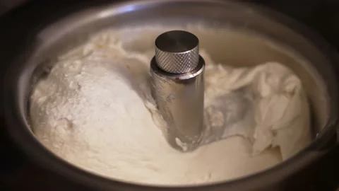 Making ice cream in slow motion Stock Footage