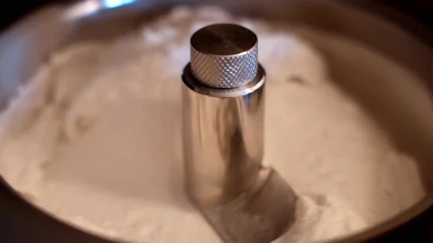 Making ice cream in slow motion Stock Footage 153936104
