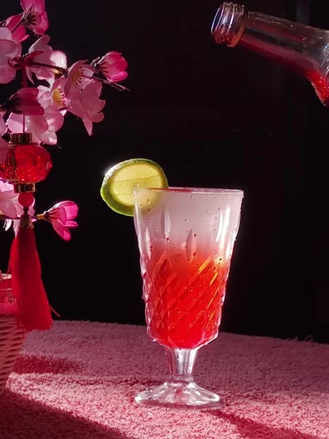 Making Iced Orange Syrup Drink Video stock 318374970