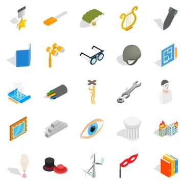 Making icons set, isometric style Stock Illustration