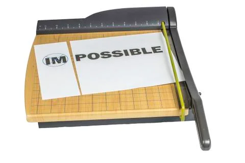 Making impossible possible paper cutter Stock Photos