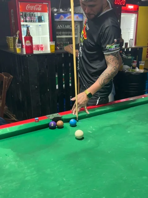 Making an Impossible Snooker Shot, Uberlandia, Minas Gerais, Brazil - 16 Apr 202 Stock Footage 321153792