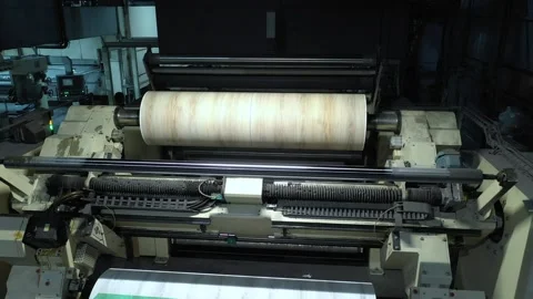Making of impregnated paper for MDF and chipboard Stock Footage 169920560