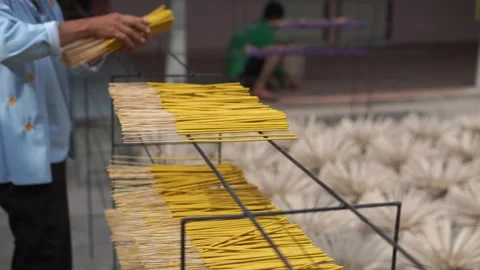 Making incense sticks Stock Footage 276720069