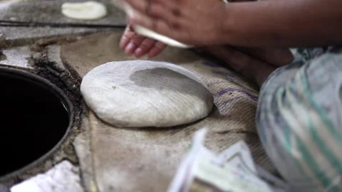 Making Indian Bread Stock Footage 132581089