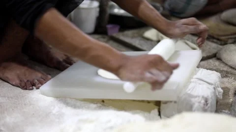 Making Indian Bread Stock Footage 132581207