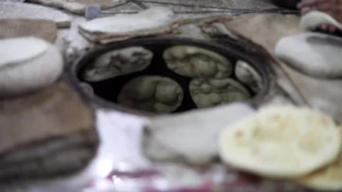 Making Indian Bread Stock Footage 132581216