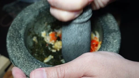 Making indonesian sambal Stock Footage 285137590