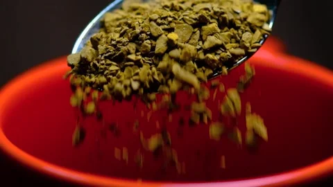 Making instant coffee. Brewing instant coffee. Stock Footage 306960544