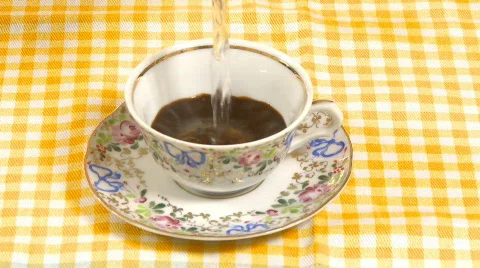 Making Instant espresso coffee Stock Footage 654134
