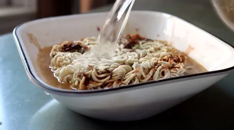 Making Instant Noodles Stock Footage 64976438