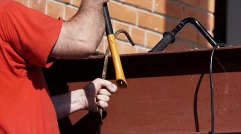 Making iron handles Stock Footage 39821710