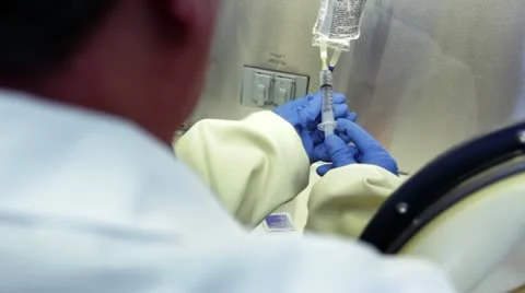 Making an IV Bag Video stock 12737379