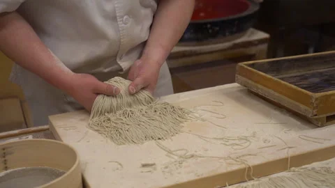 Making Japanese "SOBA" Noodle Stock Footage 135037239