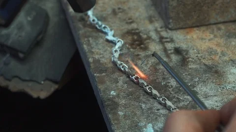 Making jewelry in the workshop. Stock Footage 96220043