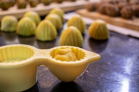 Making keto eid kahk using almond dough pistachio filling and walnut filling Stock Photos