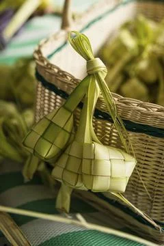 Making the ketupat Stock Photos