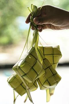 Making the ketupat Stock Photos