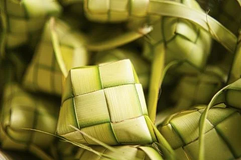 Making the ketupat Stock Photos