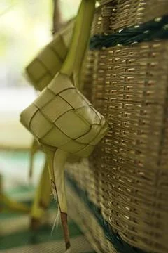 Making the ketupat Stock Photos