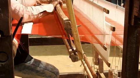 Making Khadi Cloth 스톡 동영상 87818366