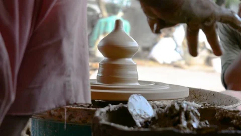 Making lamp on pottery wheel Stock Footage 102783113