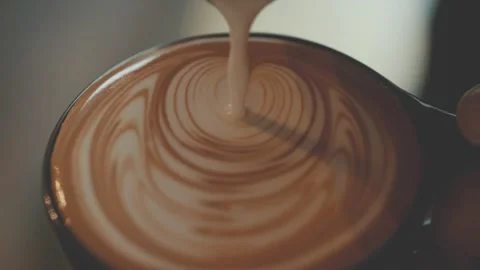 Making Latte Art Close up Stock Footage 297238177