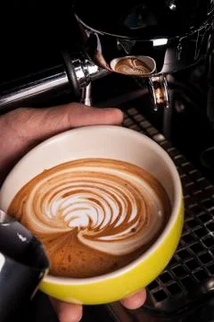 Making of Latte Art Stock Photos
