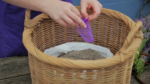 Making Lavender Pouches 스톡 동영상 40612759