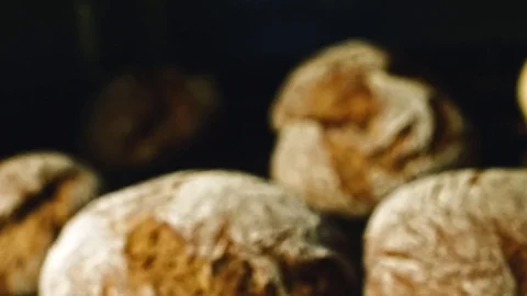 Making a loaf of bread in the bakery. Loaf of bread on the production line in Video stock 83293526