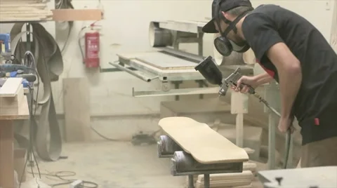 Making of Longboard Deck Stock Footage 58302968