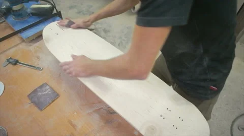 Making of Longboard Deck Stock Footage 58307280