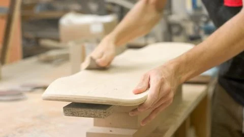 Making of Longboard Deck Stock Photos