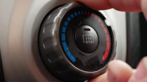 Making lower the temperature in the car interior stove Stock Footage 246033834
