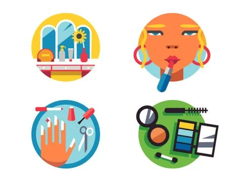 Making make-up icons Stock Illustration