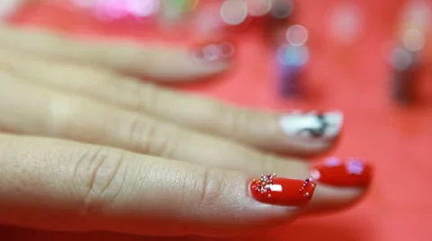 Making manicure closeup Stock Footage 66204256