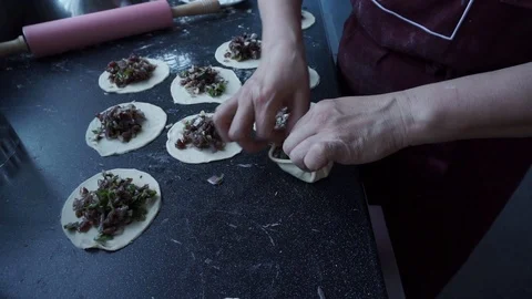 Making manti Stock Footage 113527366