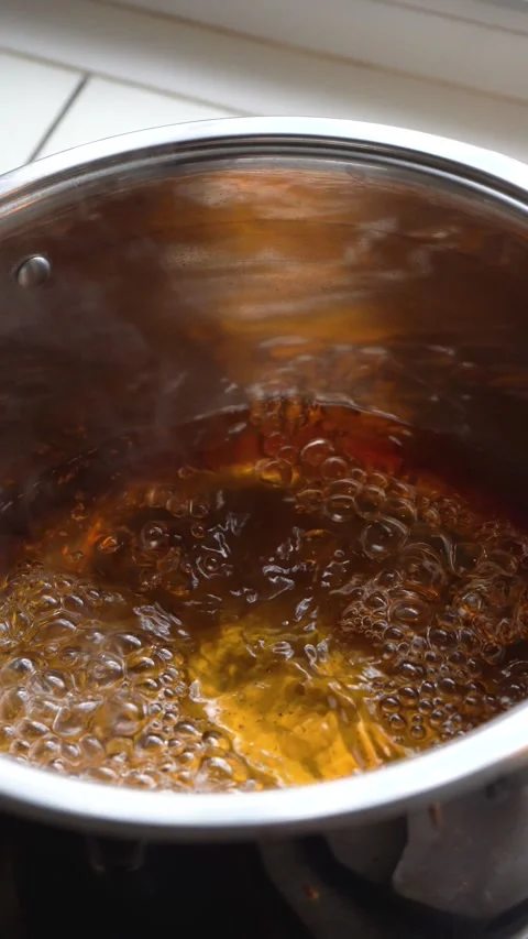 Making Maple and Birch syrup. Tapping Birch and Maple Trees. Stock Footage 283635797