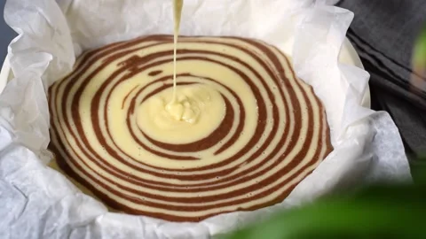 Making marble or zebra cake Video stock 181997769