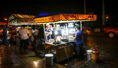 Making a marquesita Stock Photos