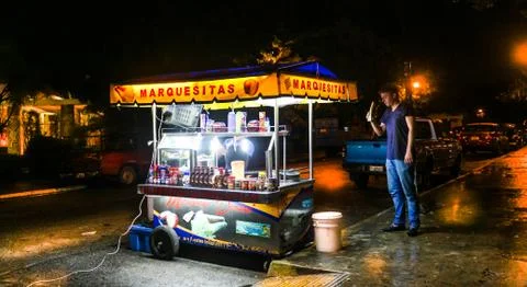 Making a marquesita Stock Photos