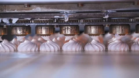 Making marshmallows. souffle with a pastry nozzle. 스톡 동영상 227862005