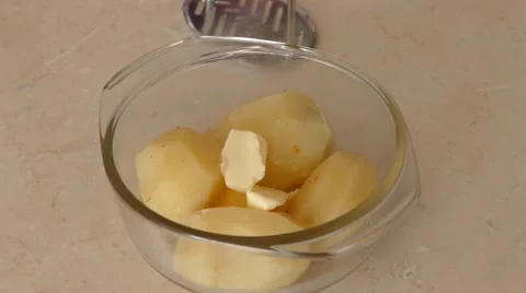 Making Mashed Potatoes Stock Footage 48436157