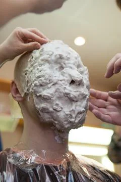 Making Mask of face Stock Photos